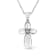 .925 Sterling Silver Prong-Set Diamond Accent Floral Cross 18"
Pendant Necklace