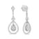 18K White Gold 1 1/4 Cttw Round Diamond Openwork Teardrop-Shaped Dangle Earrings