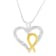 10K Gold Over Sterling Silver Two Toned 1/25ctw Diamond Heart-Ribbon
Pendant With Chain