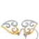 10K Two-tone Gold Round Diamond Heart Dangle Earrings 1/4ctw