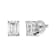 14K White Gold 2.0ctw Emerald Cut Lab Grown Diamond Solitaire Stud Earrings