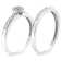 Sterling Silver Diamond Accent Frame Twist Shank Bridal Set Ring and Band
