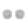 Sterling Silver 1/2ctw Round-Cut Diamond Halo Cluster Stud Earring
