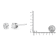 .925 Sterling Silver 1/2ctw Round-cut "Salt and Pepper"
Diamond Classic Stud Earrings