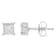 Sterling Silver 1/2ctw Princess-cut Diamond Stud Earring