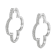 Sterling Silver 1.0ctw Diamond 4 Leaf Clover Shape Hoop Earrings