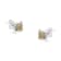 Two-Toned Sterling-Silver Champagne Diamond Stud Earring .10ctw