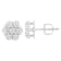 14K White Gold 3/4ctw 7 Stone Floral Cluster Round Diamond Stud Earrings
with Screw Backs