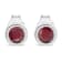 3.5mm Red Garnet Solitaire Sterling Silver Stud Earrings