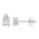 Sterling Silver Multi-stone Princess-cut Diamond Stud Earring 0.20ctw