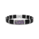 Sterling Silver Black and Brown Enamel 1/3ctw Diamonds and Sapphire
Bangle Bracelet