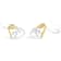 10K Two-tone Gold Round Diamond Heart Dangle Earrings 1/4ctw