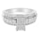 14K White Gold 1.0ctw Mixed-Cut Diamond Rectangle Ring(H-I Color, SI2-I1 Clarity)