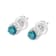 14K White Gold 1/2ctw White and Treated Blue Round Diamond Earrings