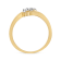 10K Yellow Gold over Sterling Silver 1/10ctw Diamond Three-Stone Bypass Ring