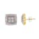 Diamond Accented Square-Shaped 10K Tri-Color Gold Over Sterling Silver
Milgrain Stud Earrings