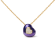 18K Yellow Gold Blue Enamel and Pave Round Diamonds Heart Design Pendant Necklace