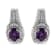 Sterling Silver 8x6 MM Oval Gemstone and Diamond Accent Art Deco Style
Drop and Dangle Earrings