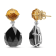 18K Two-tone Round Citrine and Pear Onyx Gemstone with Diamond Accent
Teardrop Dangle Earrings