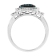 Black Rhodium Over Sterling Silver 1/2ctw Diamond Ring (Fancy Blue &
H-I Color, I2-I3 Clarity)