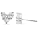 10K White Gold 1/2ctw Diamond 3 Stone Trio Heart Stud Earring