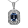 .925 Sterling Silver 8x6mm Gemstone and Diamond Accent Art Deco Style
18" Pendant Necklace