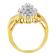 10K Yellow Gold Round And Baguette Cut Diamond Cluster Ring (1 1/10
Cttw, H-I Color, SI2-I1 Clarity)