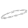 Sterling Silver 1.50ctw Round and Baguette Cut Diamond Wave Link Bracelet