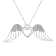 .925 Sterling Silver Pave-Set Diamond Accent Angel Wing 18" Double
Heart Pendant Necklace
