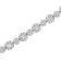 10K White Gold 4.0ctw Brilliant Round-cut and Baguette Diamond Floral
Cluster Link Bracelet