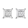 Sterling Silver 1.0ctw Miracle Set Princess-cut Diamond Solitaire Stud Earrings