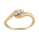 10K Yellow Gold over Sterling Silver 1/10ctw Diamond Three-Stone Bypass Ring