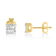 10k Yellow Gold Princess Diamond Quad Stud Earrings 1/4ctw