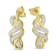 10K Yellow Gold Over Sterling Silver Round Cut Diamond Swirl Earrings .08ctw
