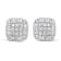 10K White Gold 1/2ctw Invisible-Set Princess Cut and Prong-Set Baguette
Diamond Stud Earrings