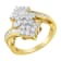 10K Yellow Gold Round And Baguette Cut Diamond Cluster Ring (1 1/10
Cttw, H-I Color, SI2-I1 Clarity)