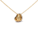 18K Yellow Gold Blue Enamel and Pave Round Diamonds Heart Design Pendant Necklace