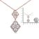 14K Rose Gold 3/4 Cttw Round Diamond Double Quatrefoil Pendant 18" Necklace