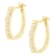 10K Yellow Gold 1/4ctw Round and Baguette Cut Diamond Oblong Hinged
Leverback Hoop Earrings