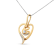 Diamond-Accented Swirl Open Heart 10K Yellow Gold Pendant Necklace with
18" Chain
