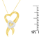 10K Two-Tone Gold 1/10 cttw Diamond Heart Pendant Necklace (H-I, I1-I2)