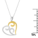 Open Heart with Swirls 10K Yellow Gold Over Sterling Silver Necklace