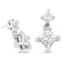 14K White Gold 3/8ctw Princess-Cut Diamond Double Dangle 2 Stone Stud
Drop Earrings