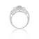 Sterling Silver 1.0ctw Round and Baguette Diamond Elongated Cocktail
Ring (H-I Color, I2-I3 Clarity)