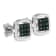 Sterling Silver Rose Cut Treated Blue Diamond Square Stud Earring .25ctw