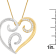 10K Two-Toned Gold 1/10ctw Round Diamond Swirl Heart Accent Pendant
w\chain (H-I, I1-I2)