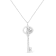 .925 Sterling Silver Diamond Accent Zodiac Key Pendant Necklace