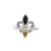 Sterling Silver Black Onyx and Yellow Citrine Marquise and Diamond
Accent Fleur De Lis Ring