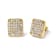 14K Yellow Gold .50ctw Diamond Square Composite Cluster Stud  Earrings
(I-J Color, I1-I2 Clarity)