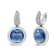 18K White Gold Bezel Set 11mm Blue Topaz and 1/2ctw Invisible Set
Diamond Bale Dangle Earrings